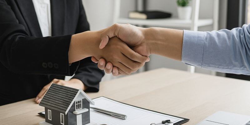 Texas Real Estate Handshake Over House Sale Agreement