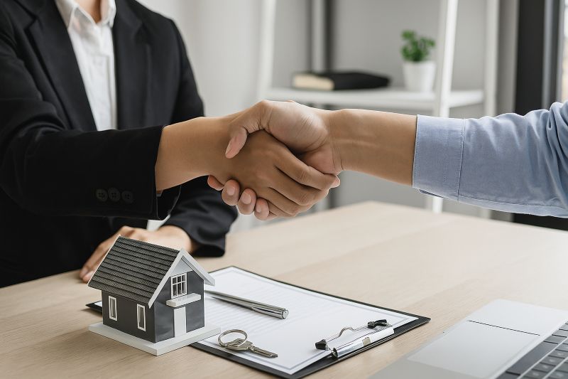 Texas Real Estate Handshake Over House Sale Agreement