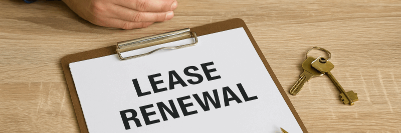 Texas Lease Renewal Document on Landlord’s Desk Lease Renewal Form on Desk