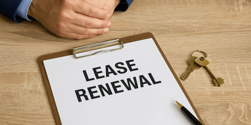 Lease Renewal Form on Desk