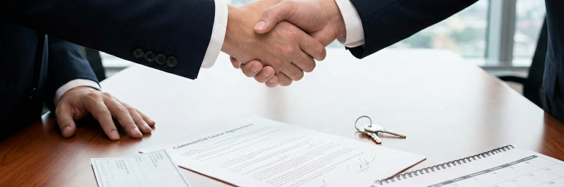 Real Estate Broker Commission Check and Lease Agreement